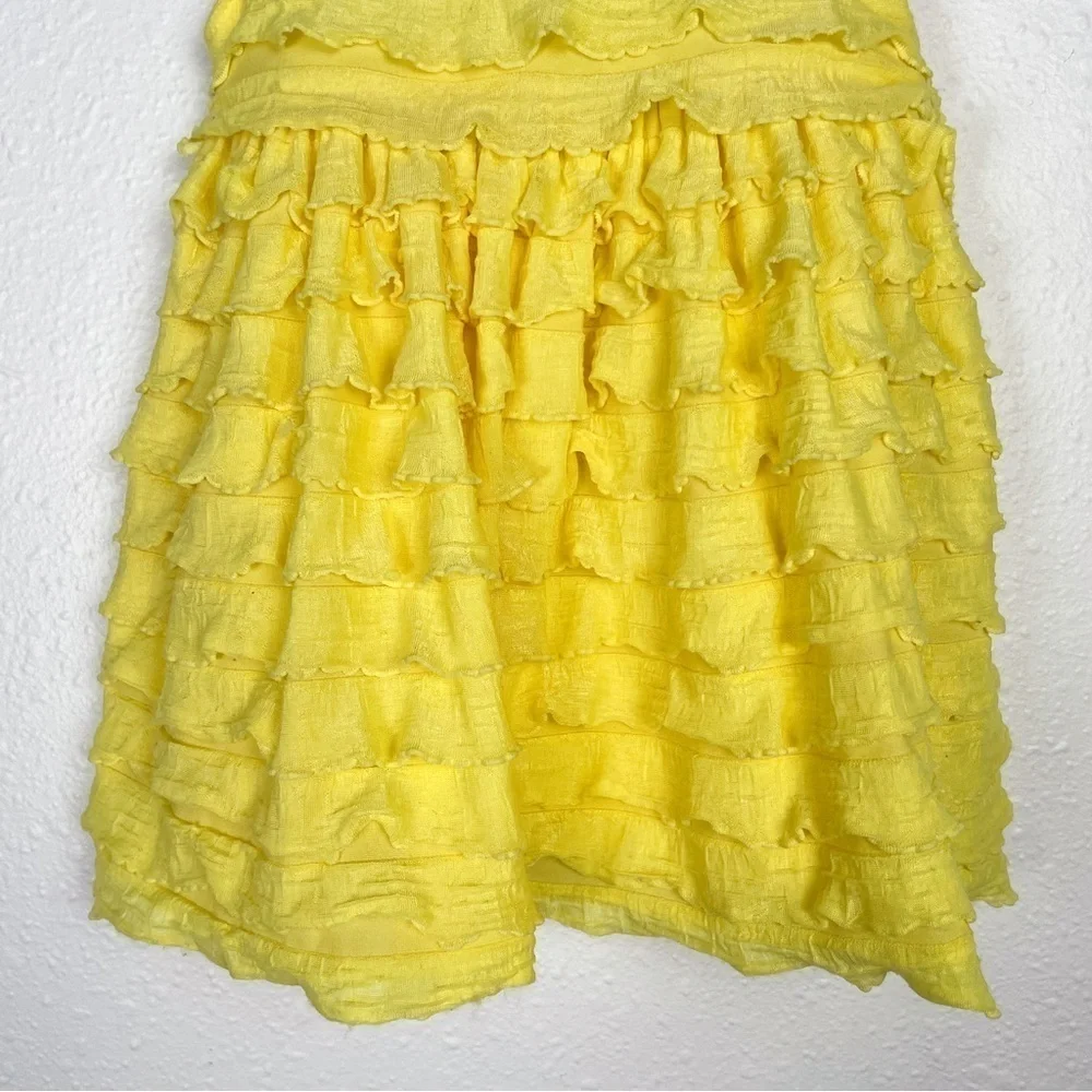 Baby Gap 3-6 month yellow tiered ruffle dress